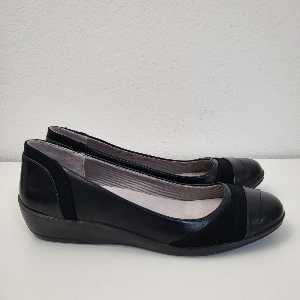 LIFE STRIDE Indeed Flats Womens 8.5 Classic Black Comfort Shoes Office Career